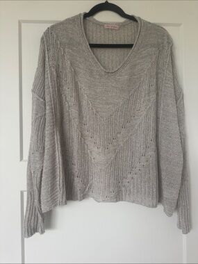 Ces Femme V-Neck Textured Knit Sweater